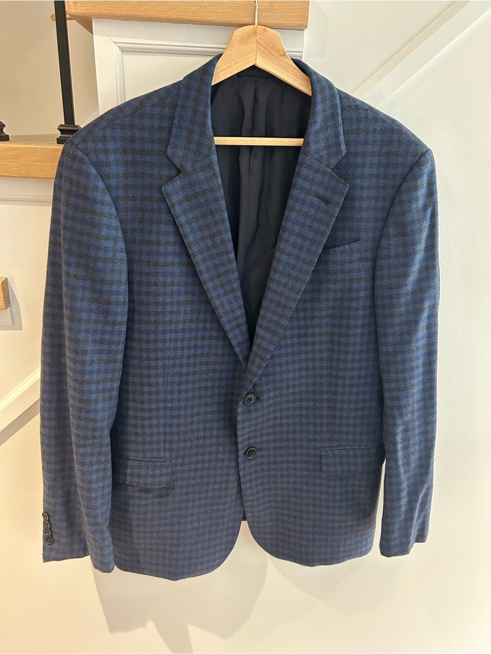 Rare Armani Collezioni Navy & Charcoal Plaid Sport Coat